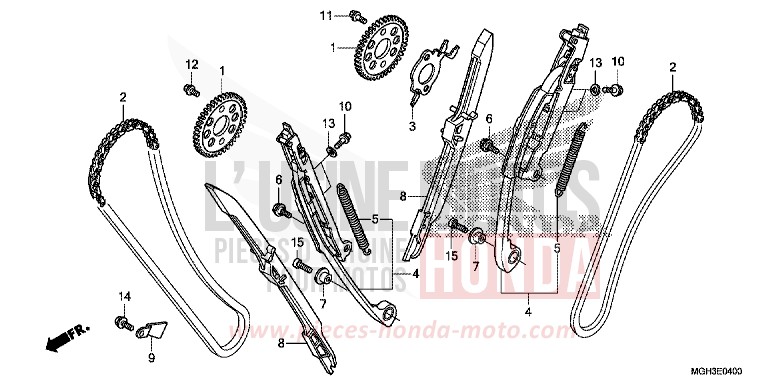 CAM CHAIN/TENSIONER for VFR1200X Dual Clutch PEARL SUNBEAM WHITE (NHA66) from 2012